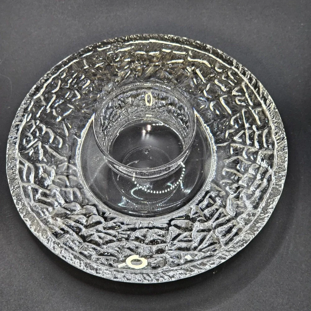 Orrefors Crystal Discus Votive Candle Holder Lars Hellsten Scandinavian‎ MCM